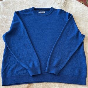 Club Room Men's Crewneck Sweater in Deep Blue Merino Wool